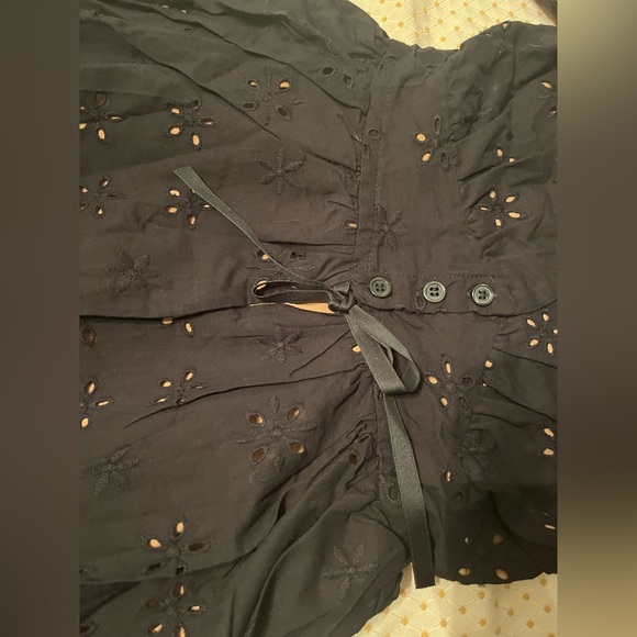 For Love & Lemons Eyelet Swing Black Dress Extra Small NWT - Picture 9 of 15